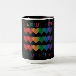 LGBT Heart Retro Be A Decent Human It's Not That Mug