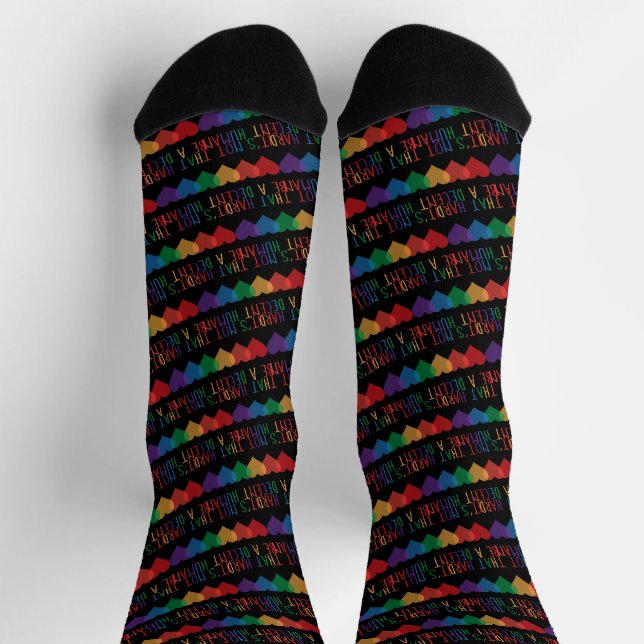 LGBT Heart Retro Be A Decent Human It's Not That Socks (Top)