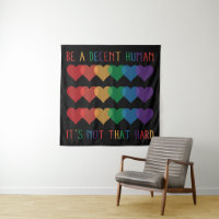LGBT Heart Retro Be A Decent Human It's Not That