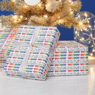 LGBT Heart Retro Be A Decent Human It's Not That Wrapping Paper