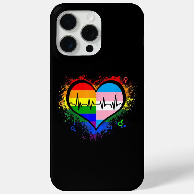 LGBT Heartbeat EKG Shirt Gay Lesbian Transgender L Case-Mate iPhone Case (Back)