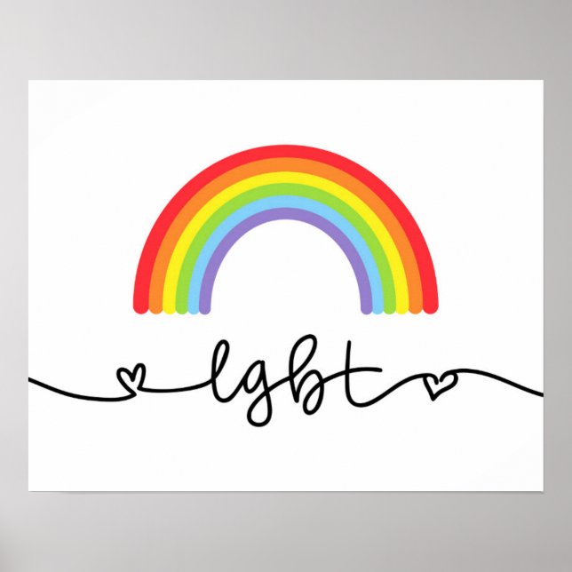 LGBT Hearts & Rainbows Poster (Front)