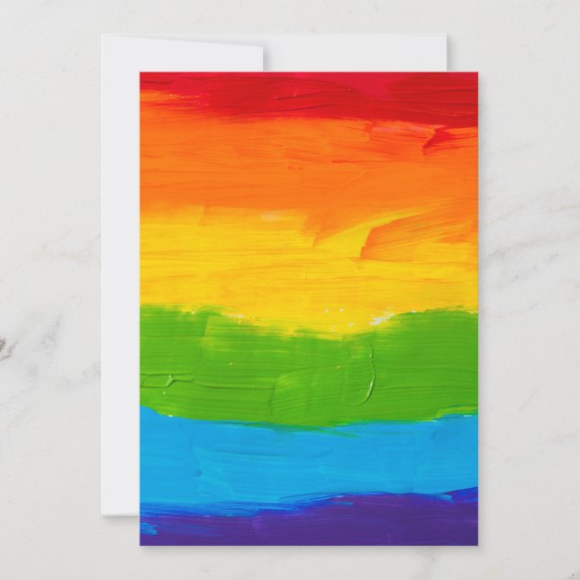 LGBT Holiday Card – Rainbow Pride Flag Greeting  (Front)