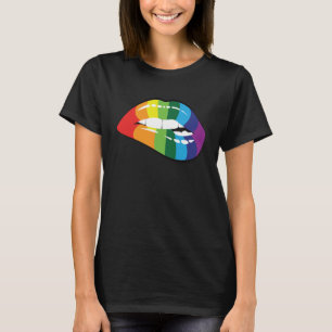 LGBT Human Rights, LGBT PRIDE Rainbow Lips Gay Les T-Shirt