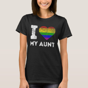 LGBT I Love My Aunt I Love My Awesome Aunt Pride L T-Shirt