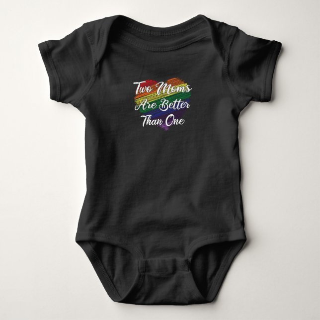 LGBT LBGBTQ Mother Mum Lesbian Gay Gay Marriage Baby Bodysuit (Front)