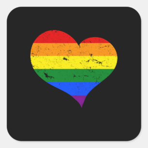 LGBT - Lesbian Gay Bisexual Transgender Heart Square Sticker