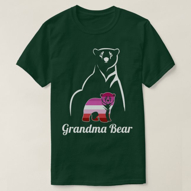 LGBT Lesbian Grandma Bear Lesbian Pride Flag Grand T-Shirt (Design Front)