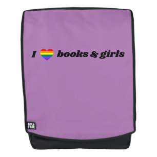 LGBT Lesbian I Love Books and Girls Backpack