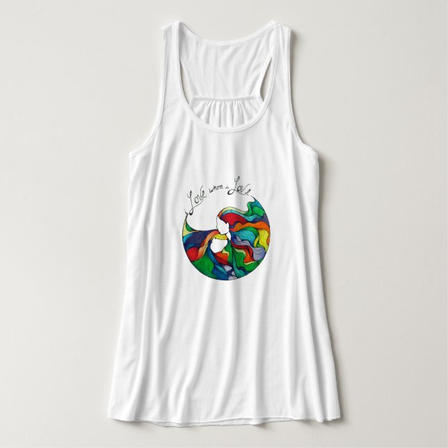LGBT lesbian love flowy racerback tank (Design Front)