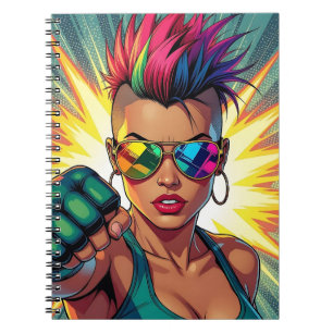 LGBT Lesbian Mohawk Uppercut Pop Art Notebook