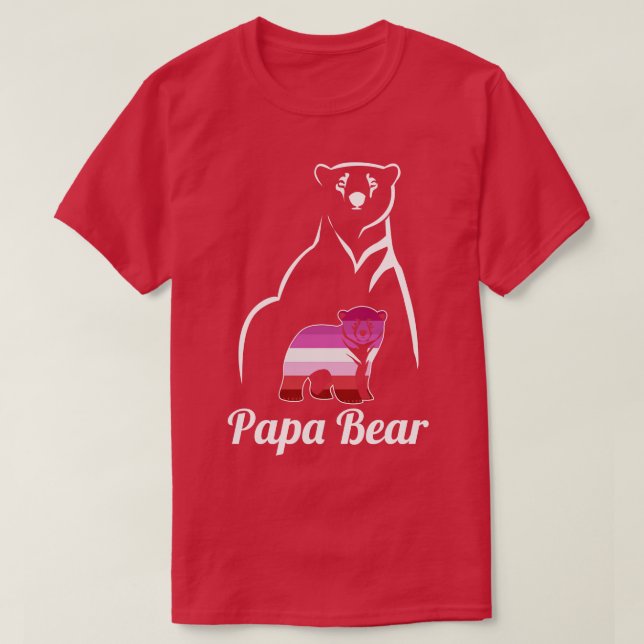 LGBT Lesbian Papa Bear Lesbian Pride Flag Dad T-Shirt (Design Front)
