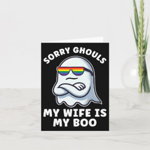 Lgbt Lesbian Pride Halloween Ghost Women My Wife I Card