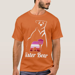 LGBT Lesbian Sister Bear Lesbian Pride Flag Dad T-Shirt