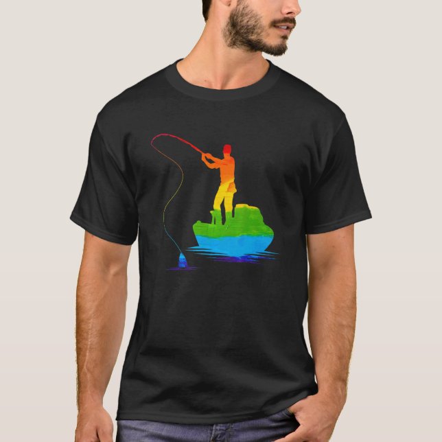 Lgbt Lgbtq Gay Lesbian Pride Fishing Lgbt Flag Rai T-Shirt (Front)