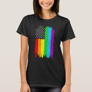 Lgbt Lgbtq Gay Pride Vintage Distressed Rainbow Fl T-Shirt