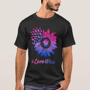Lgbt Lgbtq Pride Flag Bisexual Raised Fist Sunflow T-Shirt