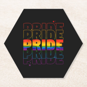 LGBT LGBTQ PRIDE FLAG Gay Lesbian Pride Month Paper Coaster