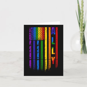 Lgbt Lgbtq Rainbow Pride American Flag 4th Of July Card