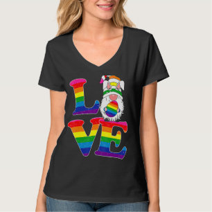 Lgbt Love Gnome Easter Day Couple Lesbian Gay Outf T-Shirt