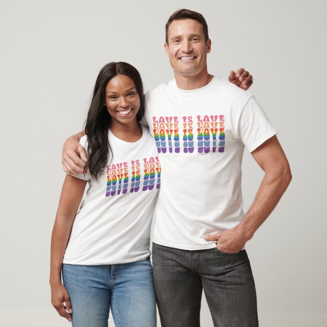 Lgbt Love is Love Colourful T-Shirt (Unisex)