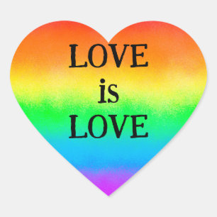 LGBT LOVE is LOVE   Rainbow Pride Flag             Heart Sticker