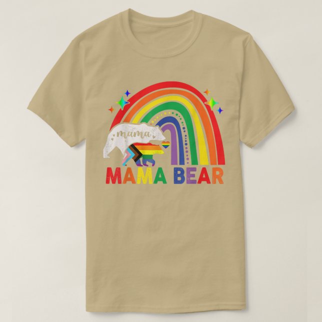 LGBT Mama Bear  Gay Pride Equal Rights Rainbow Gif T-Shirt (Design Front)