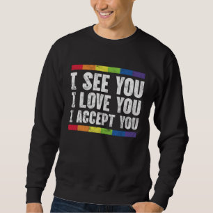 LGBT Mom Dad Gay Lesbian Pride Ally Rainbow Suppor Sweatshirt