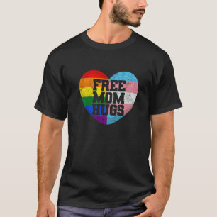 LGBT Mother's Day Rainbow Pride Month Free Mum Hug T-Shirt