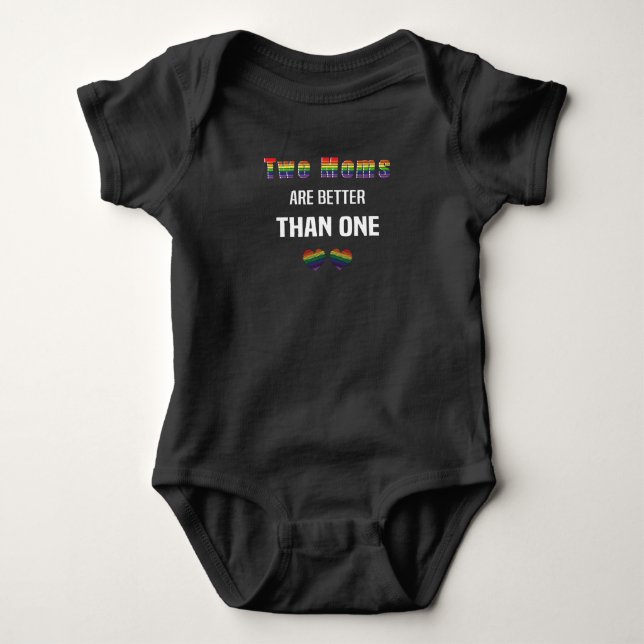 LGBT Mum LBGBTQ Mum Lesbian Gay Gay Marriage Baby Bodysuit (Front)