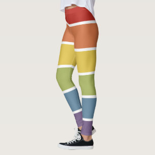 LGBT Muted Retro Colour Rainbow Leggings