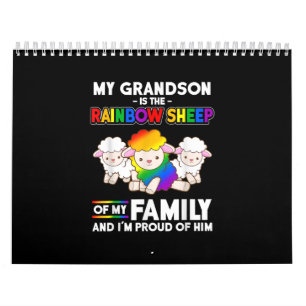 Lgbt My Grandson Is Rainbow Sheep Of Family Proud. Calendar
