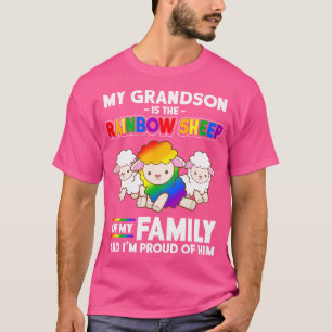 Lgbt My Grandson Is Rainbow Sheep Of Family Proud T-Shirt