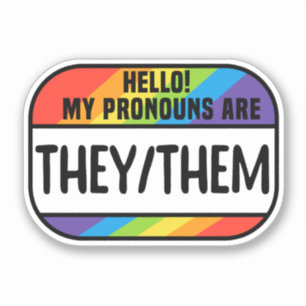 LGBT Name Tag Transgender Pronouns They Them Trans