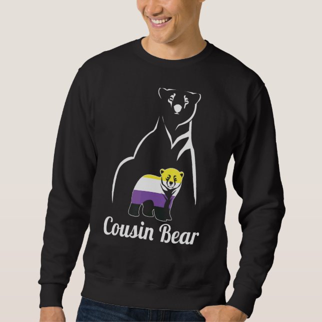 Lgbt Non Binary Cousin Bear Enby Non Binary Pride Sweatshirt (Front)