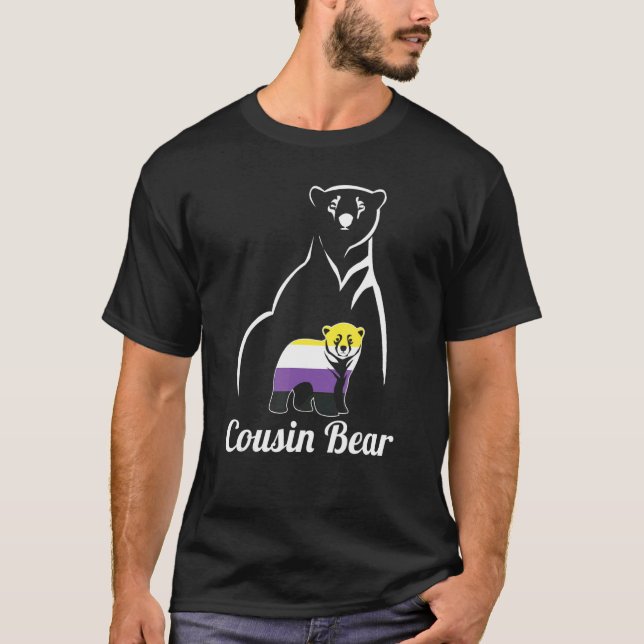 Lgbt Non Binary Cousin Bear Enby Non Binary Pride T-Shirt (Front)