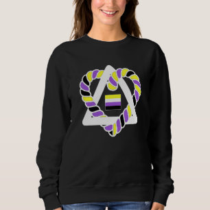 LGBT Non Binary Flag Triangle Heart Nonbinary Pri Sweatshirt