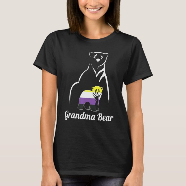 LGBT Non Binary Grandma Bear Enby Non Binary Pride T-Shirt (Front)
