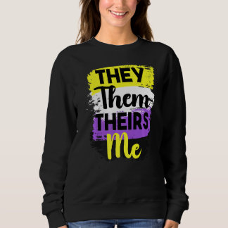Lgbt Non Binary Pride They Them Nonbinary Genderqu Sweatshirt