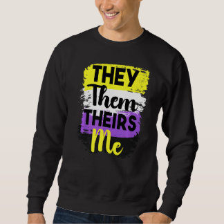 Lgbt Non Binary Pride They Them Nonbinary Genderqu Sweatshirt
