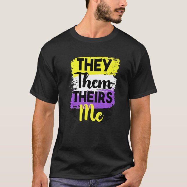 Lgbt Non Binary Pride They Them Nonbinary Genderqu T-Shirt (Front)