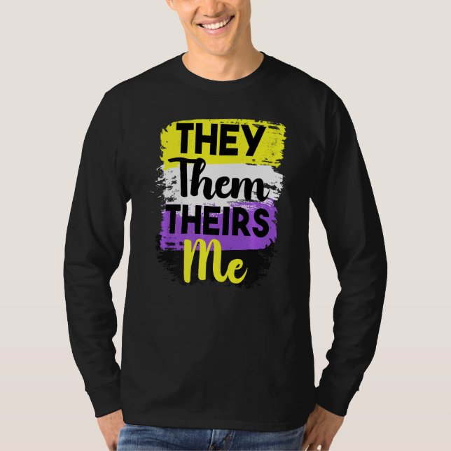 Lgbt Non Binary Pride They Them Nonbinary Genderqu T-Shirt (Front)