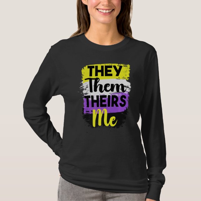 Lgbt Non Binary Pride They Them Nonbinary Genderqu T-Shirt (Front)