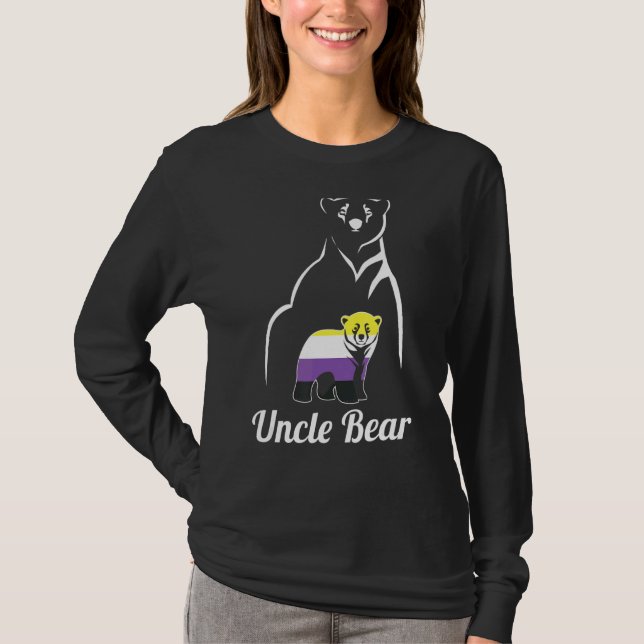Lgbt Non Binary Uncle Bear Enby Non Binary Pride T-Shirt (Front)
