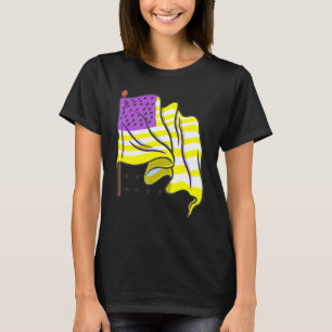 Lgbt Nonbinary Flag Usa Flag Queer Third Gender No T-Shirt