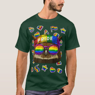 LGBT Owl Gay Pride Month Night Bird Animal Rainbow T-Shirt