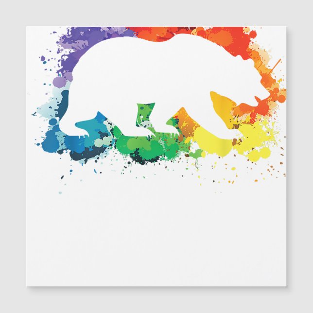 LGBT Paint Splatters Gay Bear  (Front)