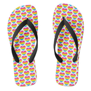 LGBT Pansexual Pride Heart Pattern Jandals