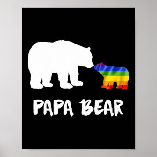 Lgbt Papa Bear Dad Lesbian Gay Biual Transgender  Poster