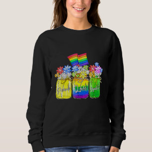 Lgbt Peace Love Equality Rainbow Floral Lgbt Flag Sweatshirt